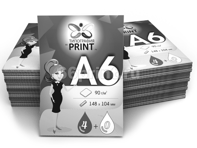 заказать печать 900 000 листовок «А6», бумага газетная 45 г/м2, красочность печати 1+0